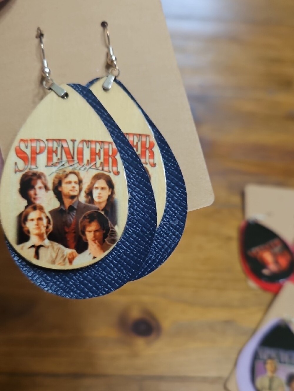 Spencer Graphic Teardrop Earrings - Pink, Purple, Red, Blue - Picture 3 of 10